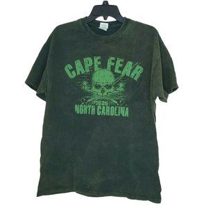 Gildan Ultra Cotton Large Cape Fear 1585 North Carolina Skull Graphics T Shirt
